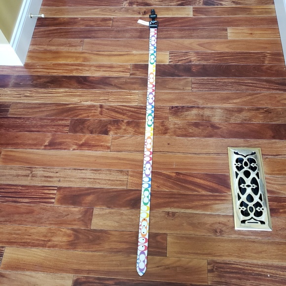 COACH ROLLER BUCKLE CUT-TO-SIZE REVERS. BELT RAINBOW SIGNATURE:NWT PRIDE C4153 - Picture 9 of 10